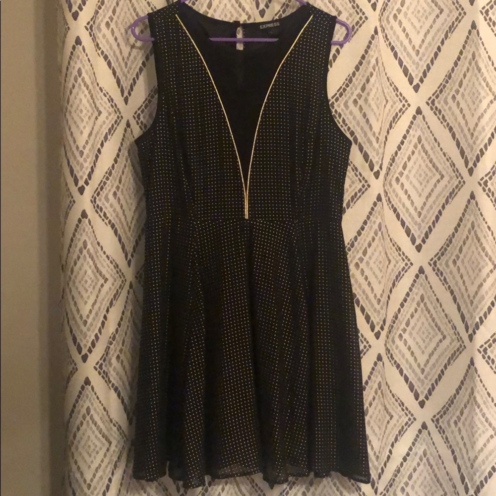 Express Black dress with gold embellishments